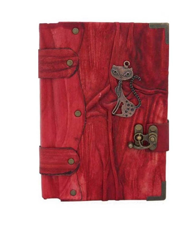 Happy cat Leather Journal on sale